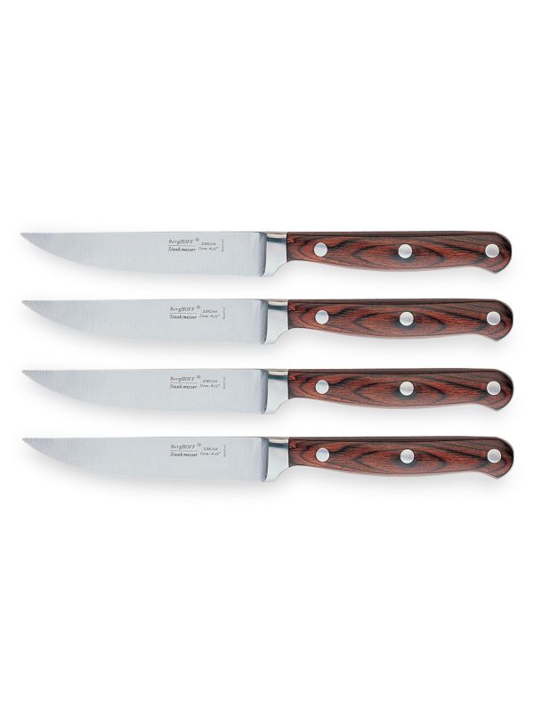 Berghoff Pakka Wood 4-Piece Stainless Steel Steak Knife Set